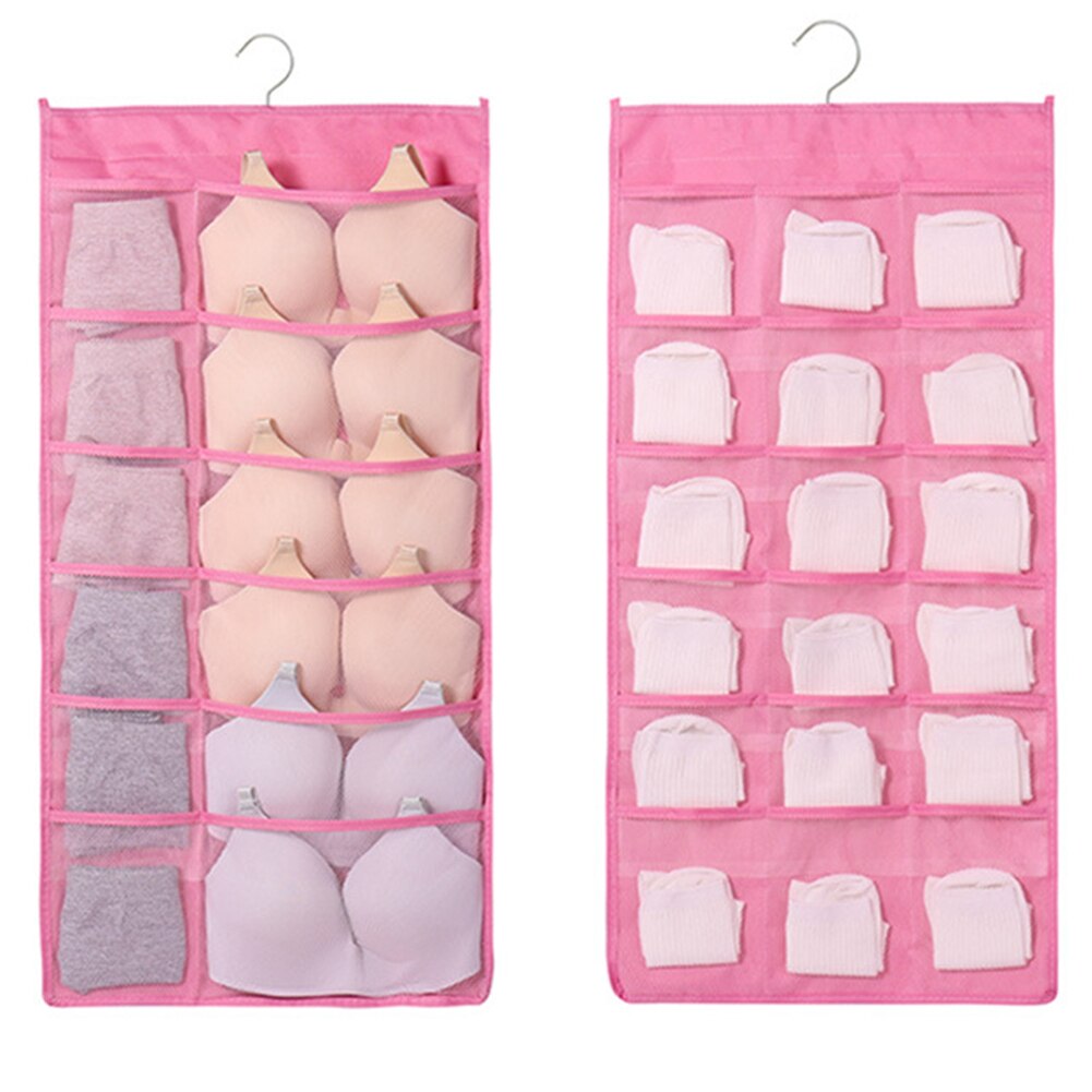 Wardrobe Storage Bag Foldable Hanging Organizer Underware Bra Socks Multi Pockets Bag Oxford Fabric Hang Storage Organizer Bag: A3