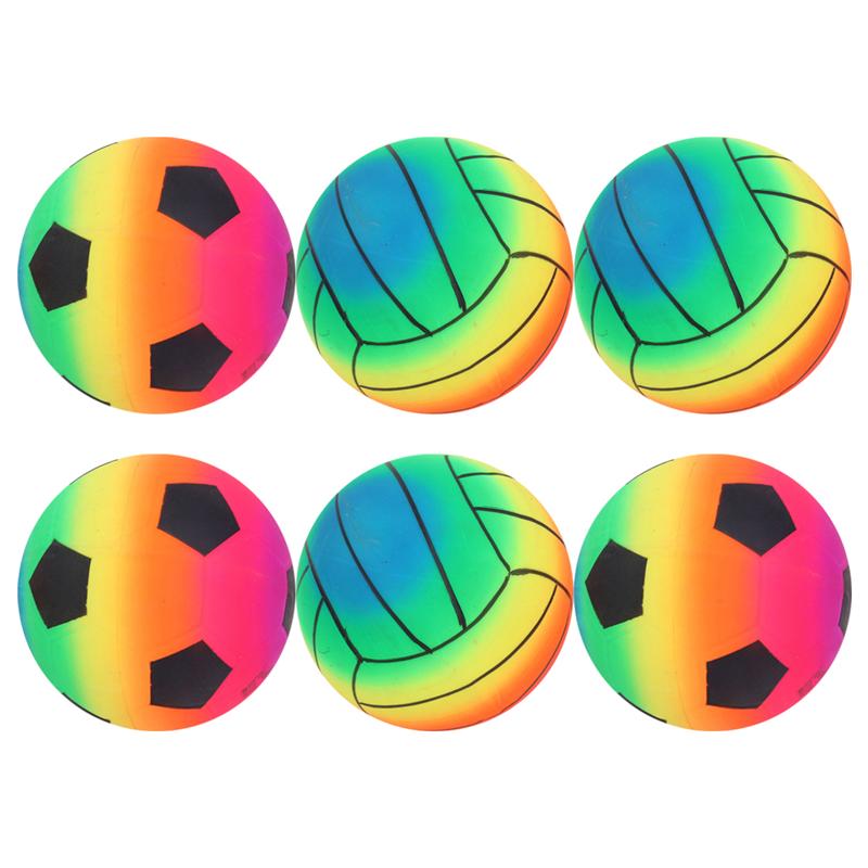 6Pcs Strand Zwembad Bal Spelen Opblaasbare Kids Kleurrijke Pvc Bal Speelgoed (Verschillende Stijl): Default Title