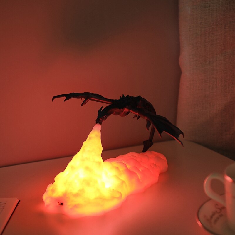 3D Printing Fire-Breathing Dragon Light Home Night Light Table Lamp Led Rechargeable Night Light
