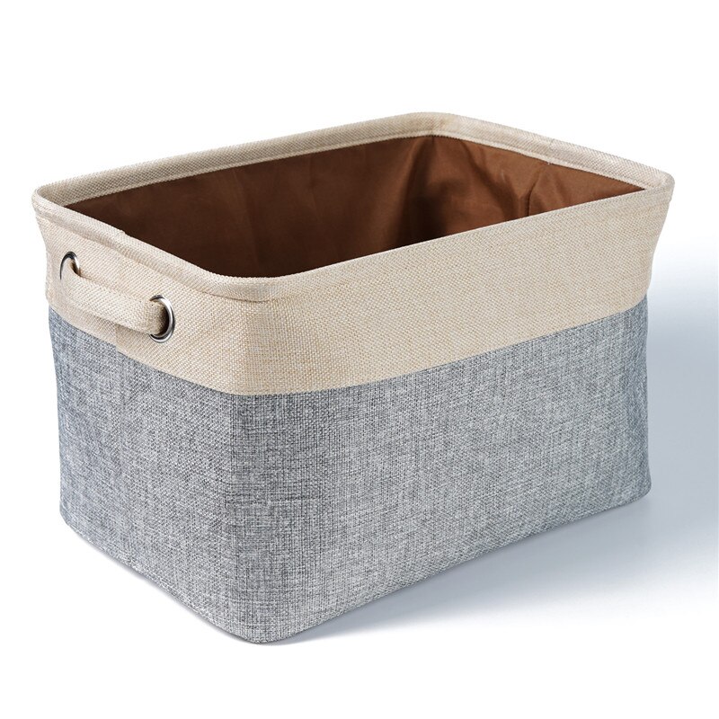 Storage Basket Bin , Large Cube Storage Box Linen Fabric Built-in Soft Lining Foldable Organizer with Handles: 1 pack A