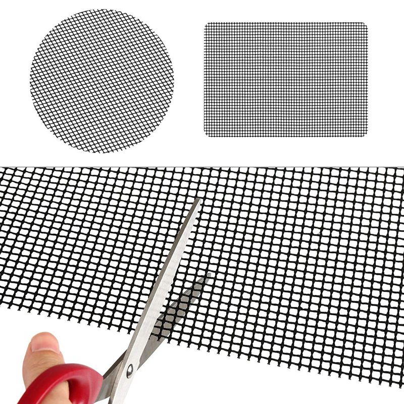 4 Pcs Non Stick BBQ Grill Mesh Reusable Grilling Net Barbecue Mat portable for outdoor Grilling Cooking Baking Barbecue 40 x 33c