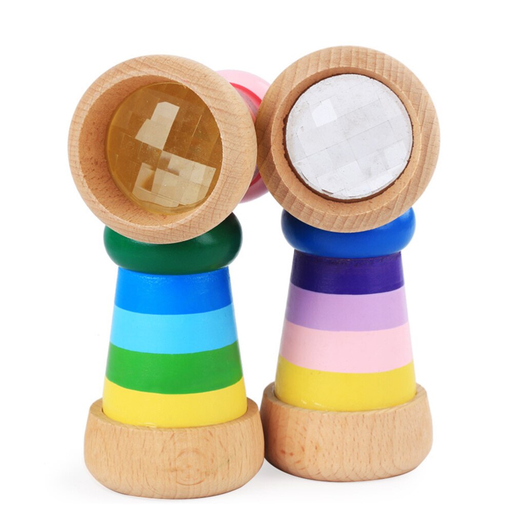 Wood Kaleidoscope Beautiful Educational Kaleidoscope for Child Baby Kid (Color First)