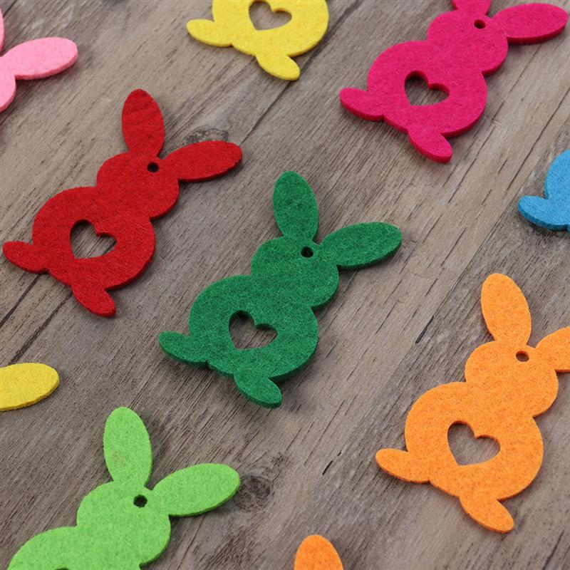 Décor de lapin de pâques non tissé 10 pièces, mignon et pour sac vêtements (couleur mixte)