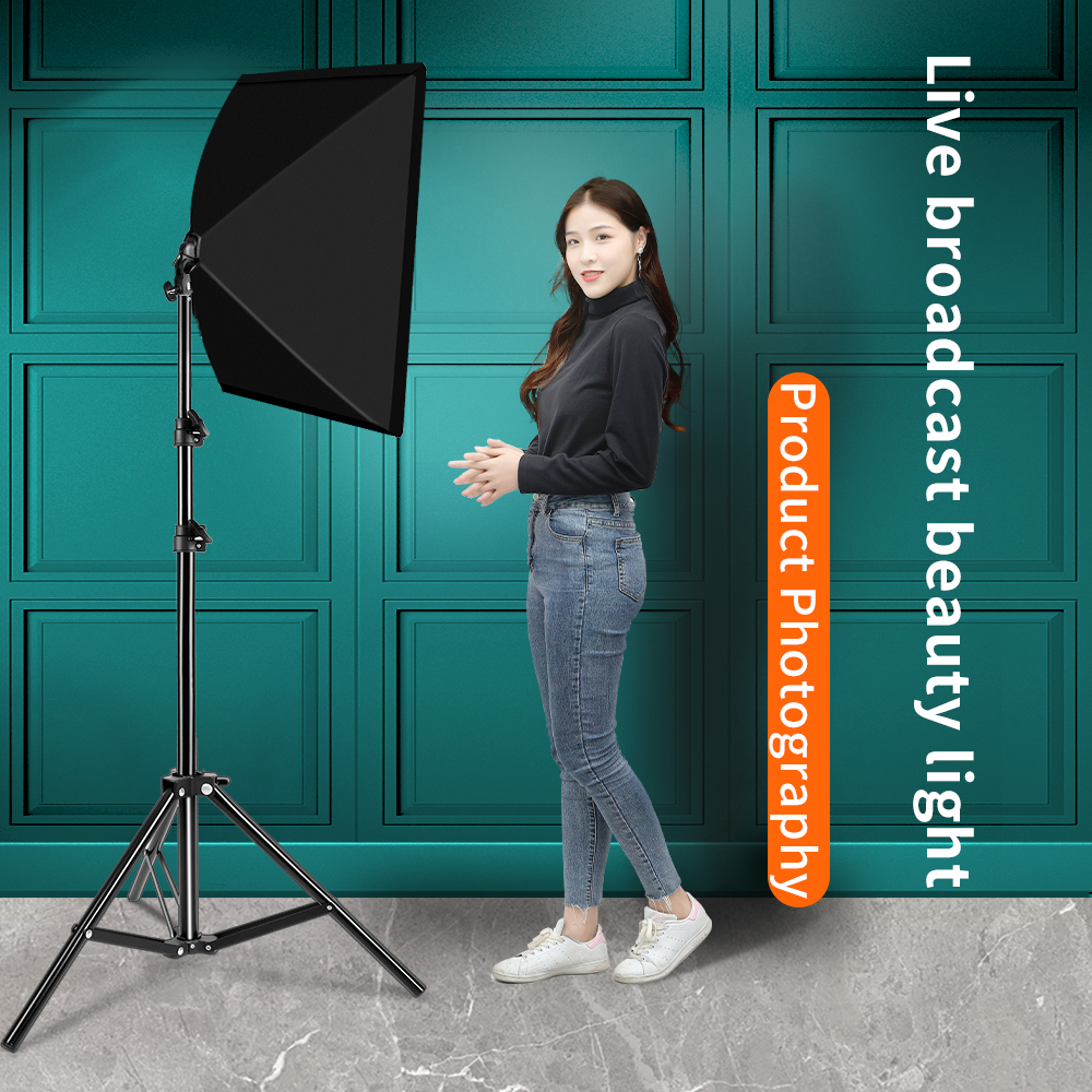 Kit di illuminazione Softbox per fotografia professionale 50x70CM Sistema di illuminazione continua Soft Box Attrezzatura per studio fotografico per principianti