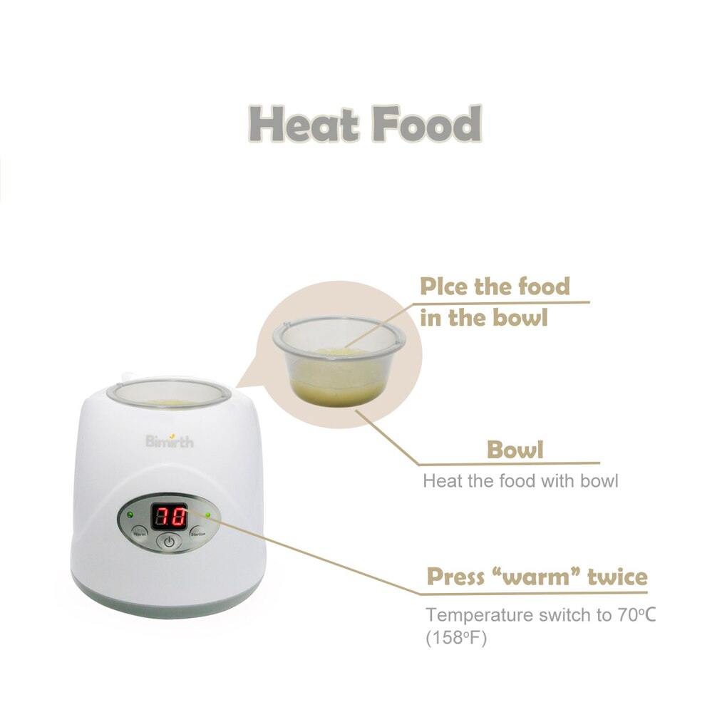 Multi-functional LED Breast Milk Heater Electronic Warm Milk Disinfector Baby Feeding Bottle Warmer Breast Sterilizer 220-240V