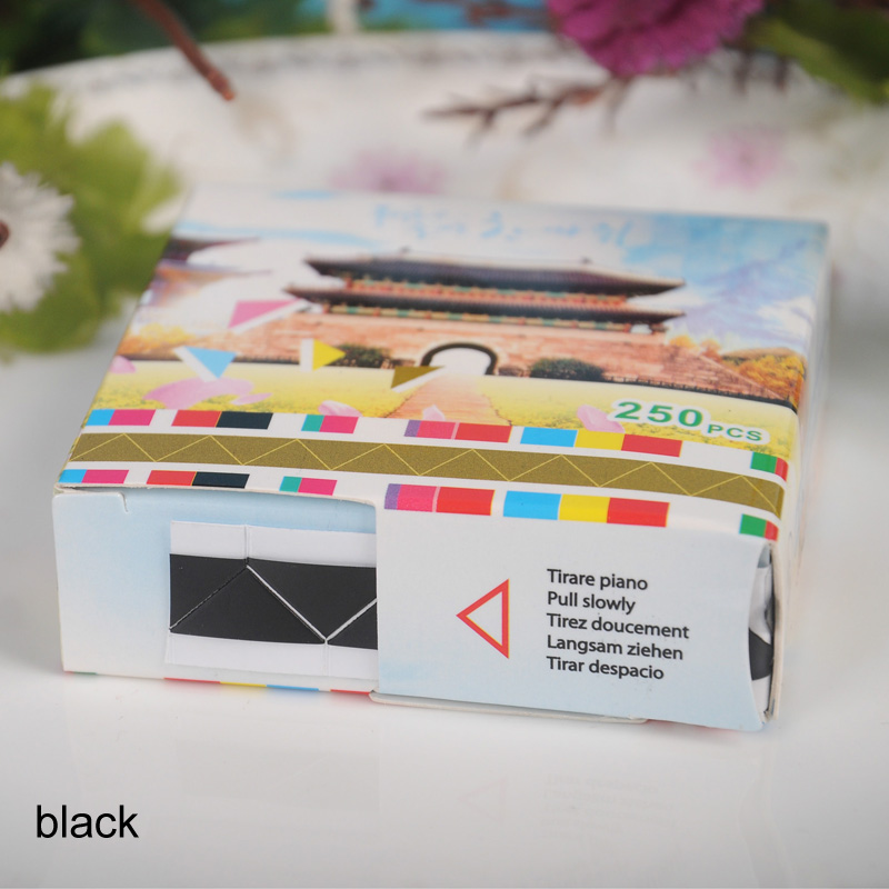 Cadre Photo autocollant auto-adhésif | 250 pièces/boîte, pour album coin Photo, papeterie papier pour bricolage, décoration de maison: white black