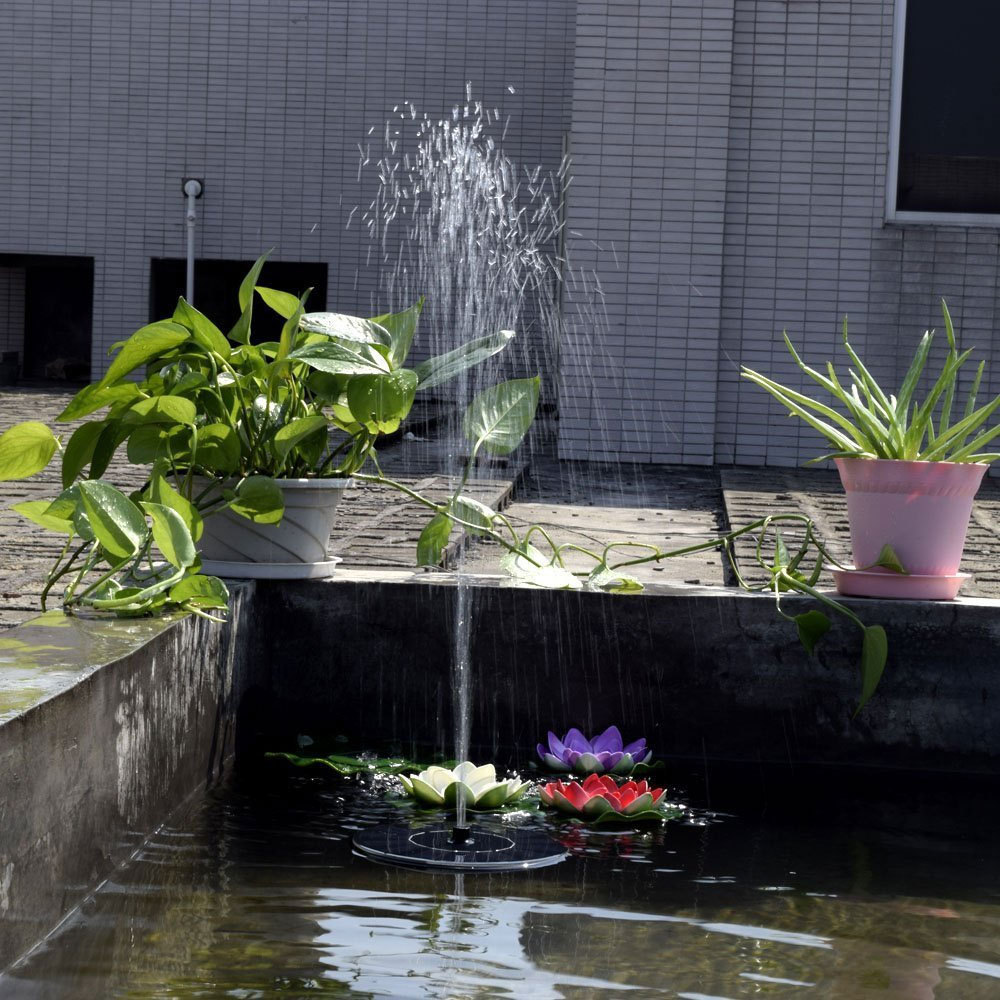 Mini Solar Water Fountain Pool Waterfall Fountain Garden Decoration Outdoor Bird Bath Solar Powered Floating Water Courtyard