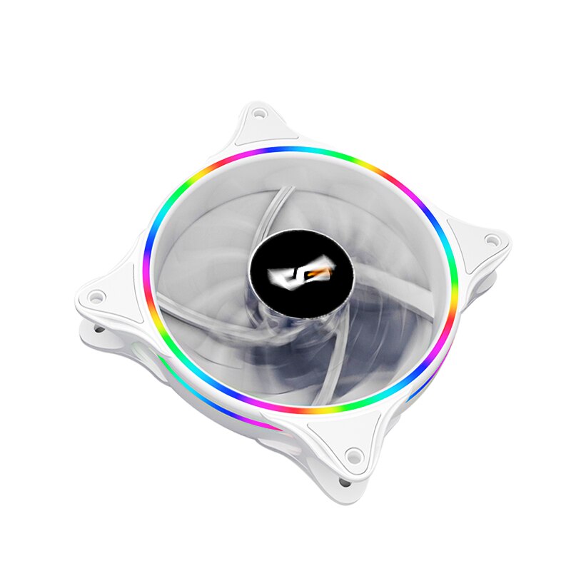 Darkflash D1 120Mm Pc Computer Regenboog Led Fan 12Cm 4pin Desktop Pc Computer Wit Koeler Stille Case Rgb fan Cooling Fans: 1 fan white