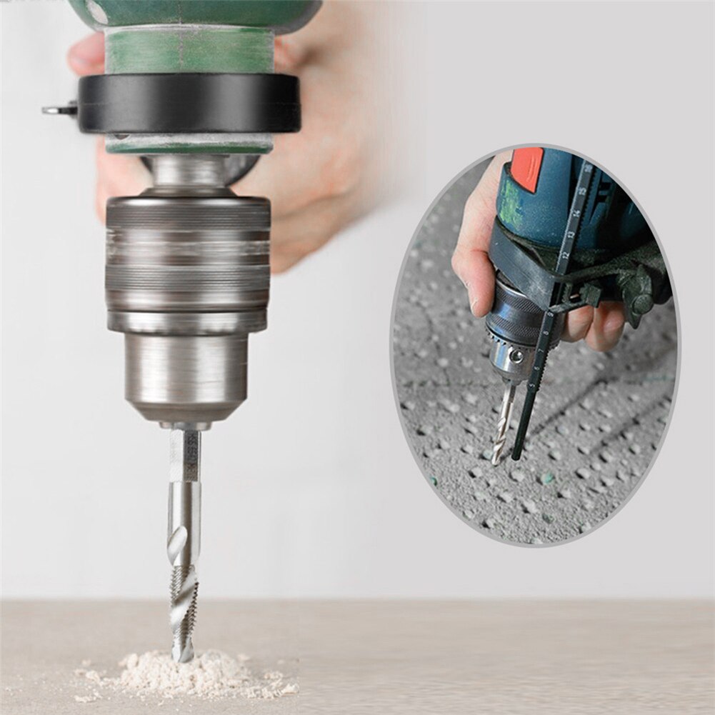 6Pcs Screw Tap Drill Bits HSS Screw Thread M3 M4 M5 M6 M8 M10 Metric Tap Combination Bit High Speed Steel 1/4 Hex Shank