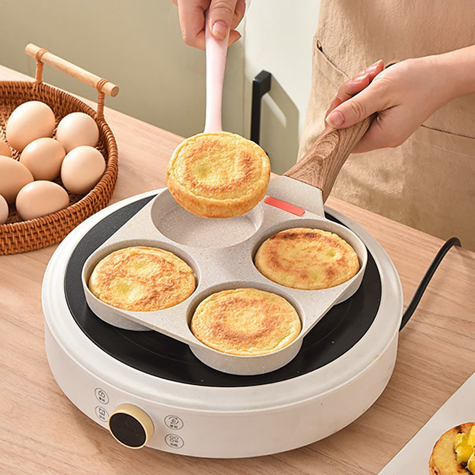 2-4 huller stegegryde pande fortykket omeletpande non-stick æg pandekage bøfpande madlavning æg skinke pander morgenmad maskine køkkengrej pande