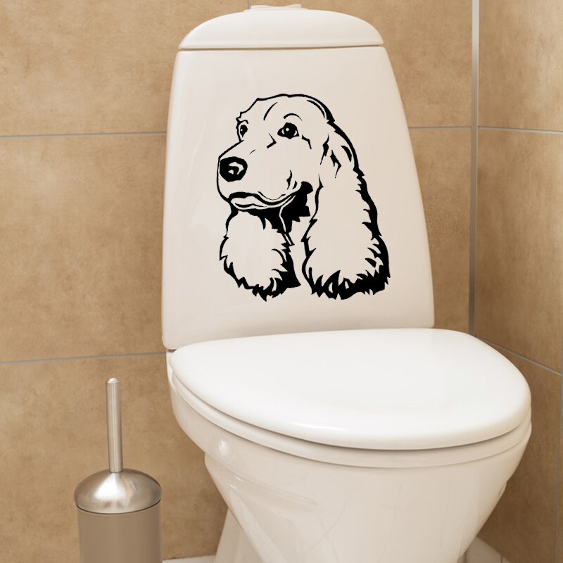 YOJA 18X22.9CM Cocker Spaniel Pets Dogs Wall Decal Toilet Sticker Living Room Home Decor Pattern T5-1673