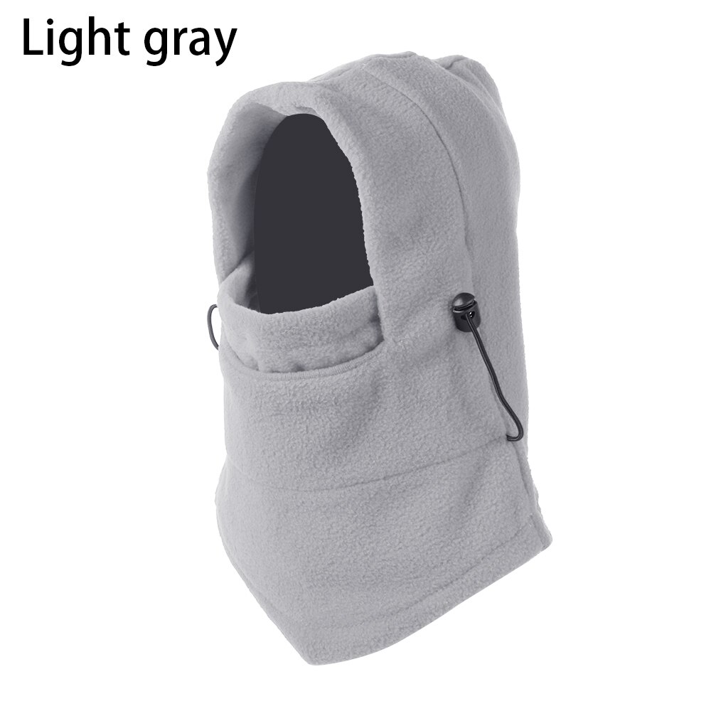 1 PC Winter Outdoor Windproof Snood Hood Hat Warm Thermal Fleece Balaclava Scarf Cycling Hiking Full Ski Face Cover Neck Warmer: light gray