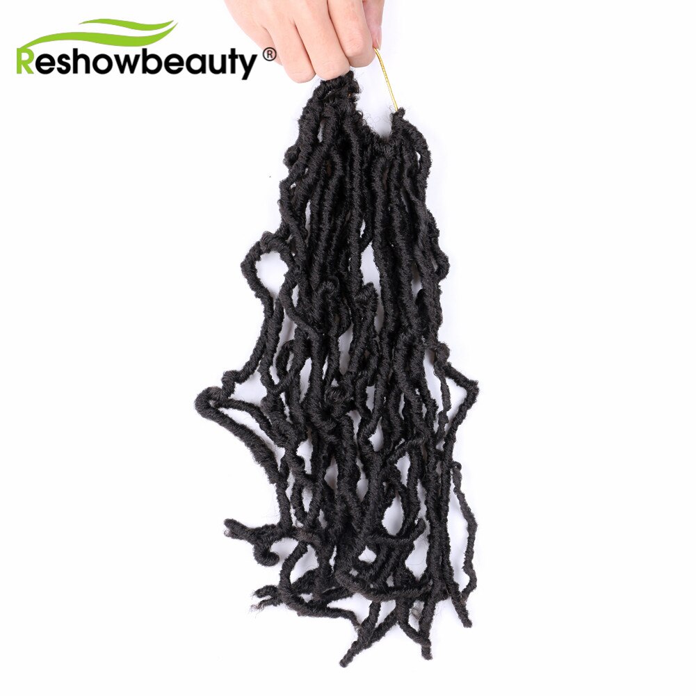 Synthetic Crochet Braids Nu Locs Faux Locs 24 inches Curly Reshowbeauty 20 Strands/Pack 110 Gram Pure/Ombre: #4