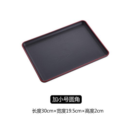 Serving Tray Rectangular Plastic Tray Food Serving Trays Anti-slip Scratch-resistant Storage Trays: BLACK XL30X19X2CM