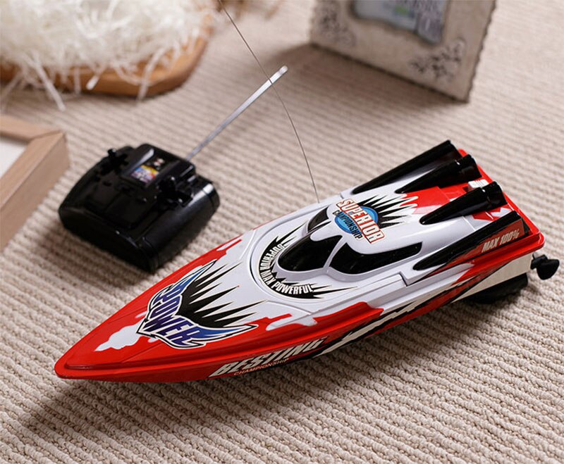 Large Size Radio-Controlled Speedboat Waterproof Remote Control Submarines RC Electric Ship Kid's Scientific Experiment Toy: Red