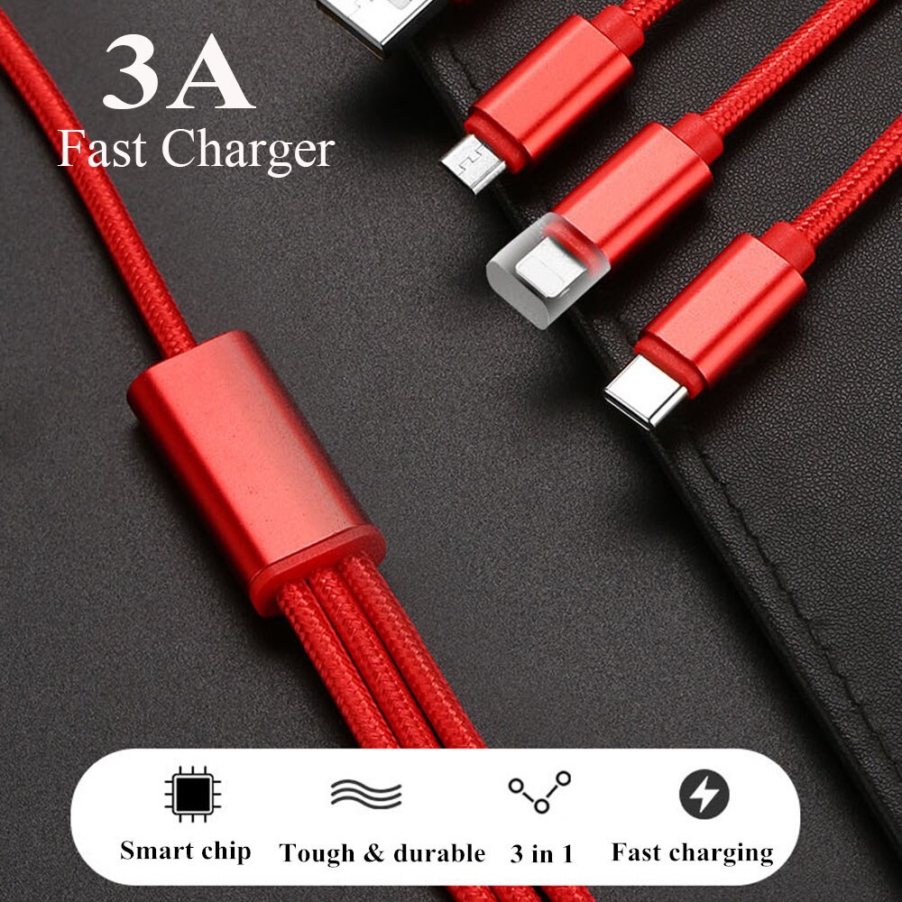 Mini praktisch Schnelle Ladekabel 3A Mikro USB Kabel Für iOS Android Schnell Ladegerät Mikro Kabel USB Typ C kabel USB Draht