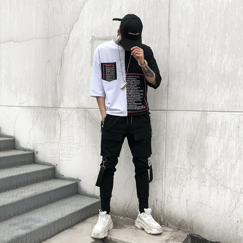 Hip Hop Sweatpants men Black Mens Joggers Harem Pants Multi-pocket Pencil Jogger Pants Men