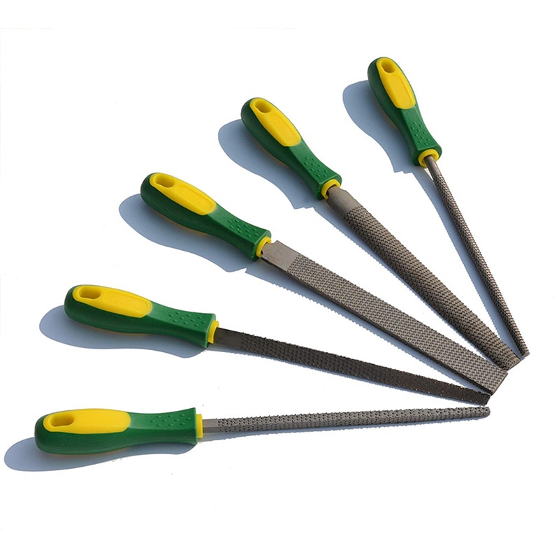 High Carbon Steel Wood Rasp 8 Inch Hand File, Plastic Non-Slip Handle 5 Pieces Rasp Set. (Wood Rasp)