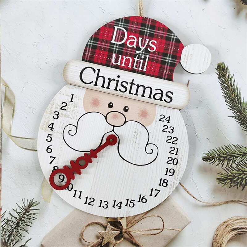 Christmas Countdown Calendar Home Decoration Christmas Ornaments December 24th Wooden Calendar Hanging Innovat