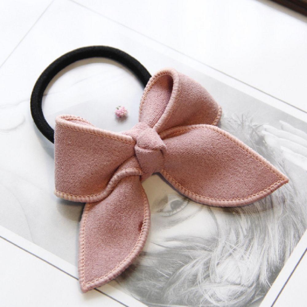 Lazo de cuero para niña y mujer, lazos para el pelo, accesorios para el cabello, cuerda de goma, diadema elástica sólida, 1 unidad: pink