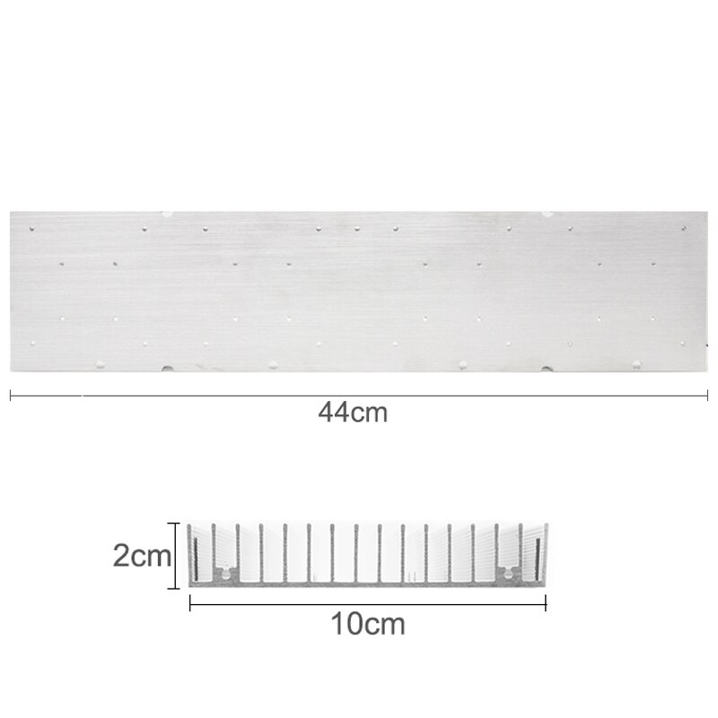 Disipador de calor de aluminio para acuario, radiador LED de 44x10x2cm, espectro completo, luz de cultivo artesanal