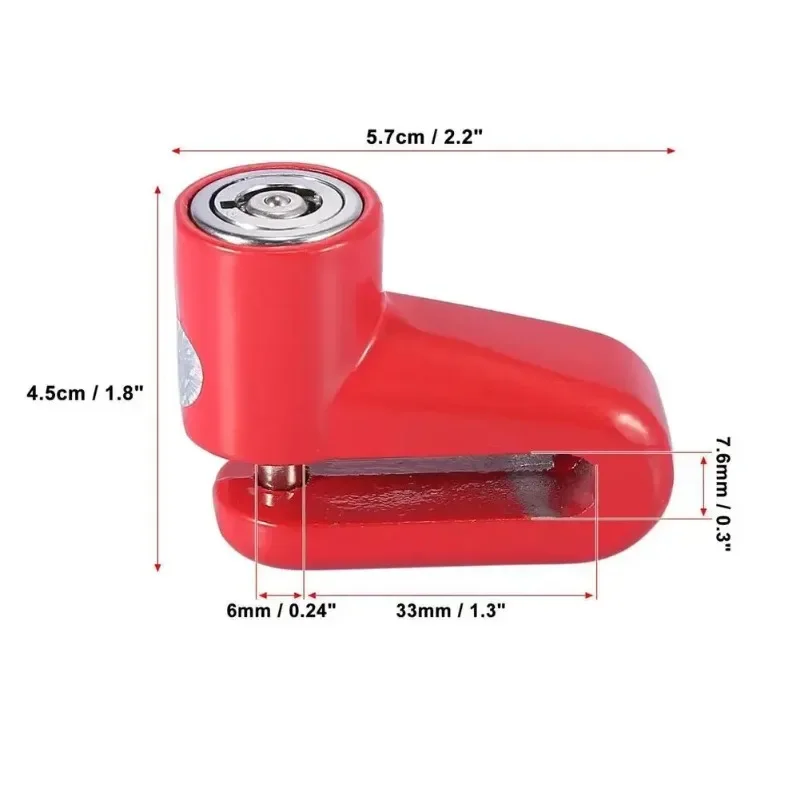 Motorrad-Diebstahlsicherung, Fahrrad-Rad-Scheibenbremsschloss, Vorhängeschloss mit 2 Schlüsseln für Mountainbike, Elektroroller, Motorrad