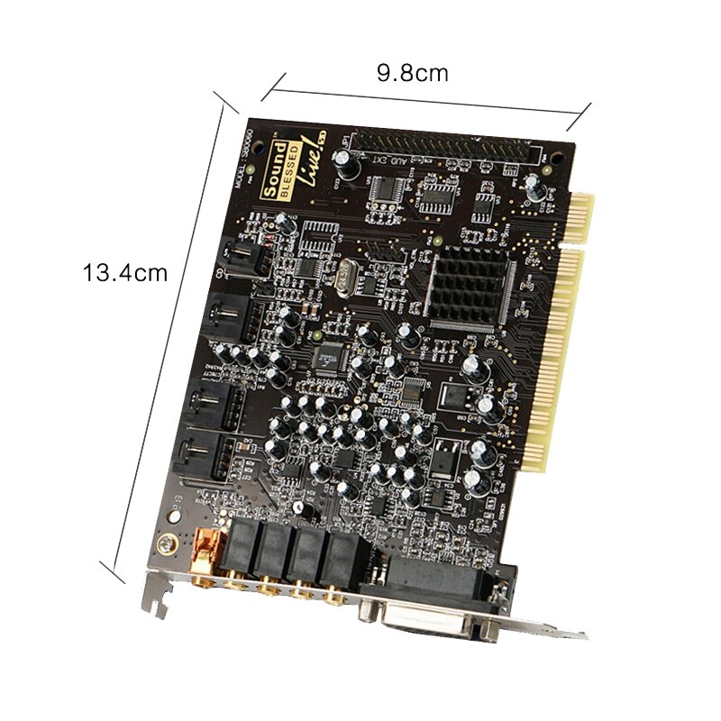 5.1K Song Card SB0060 Gold-Plated Version Sound Card,Desktop Computer PCI Built-in 5.1K Song Sound Card