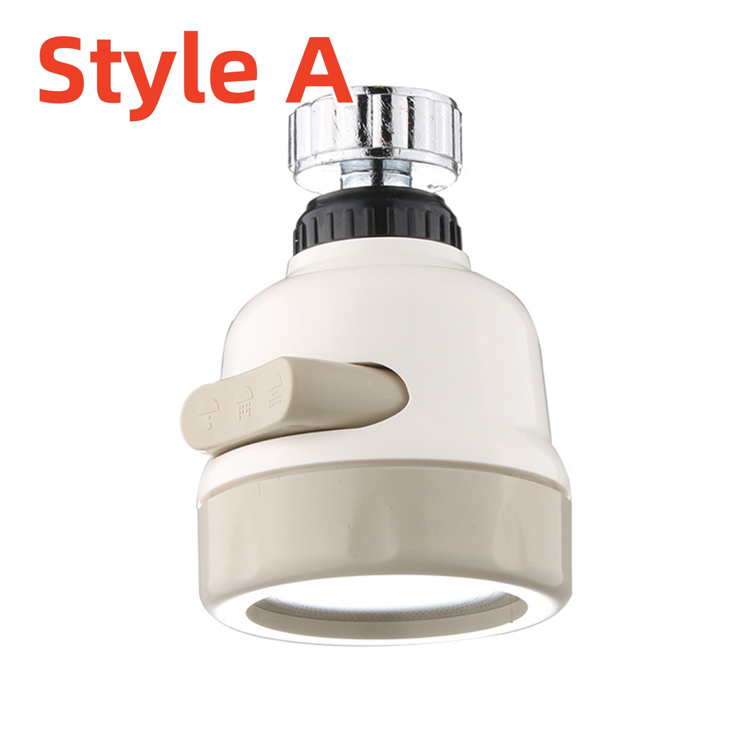 Arejador de torneira rotativa para cozinha, pia do banheiro, extensor de cabeça, adaptador de bico, purificador de filtro de água, 1 peça: Branco