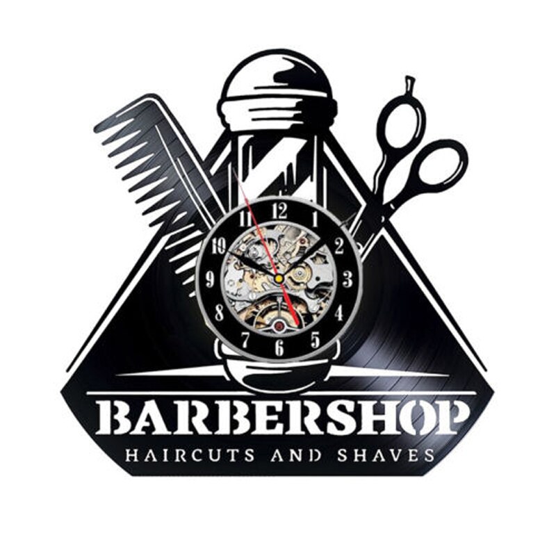 Barbershop Vinyl Record Wandklok Modern Kapper Kapper Klokken Opknoping Muur Horloge voor Kapper Kapsalon: 14