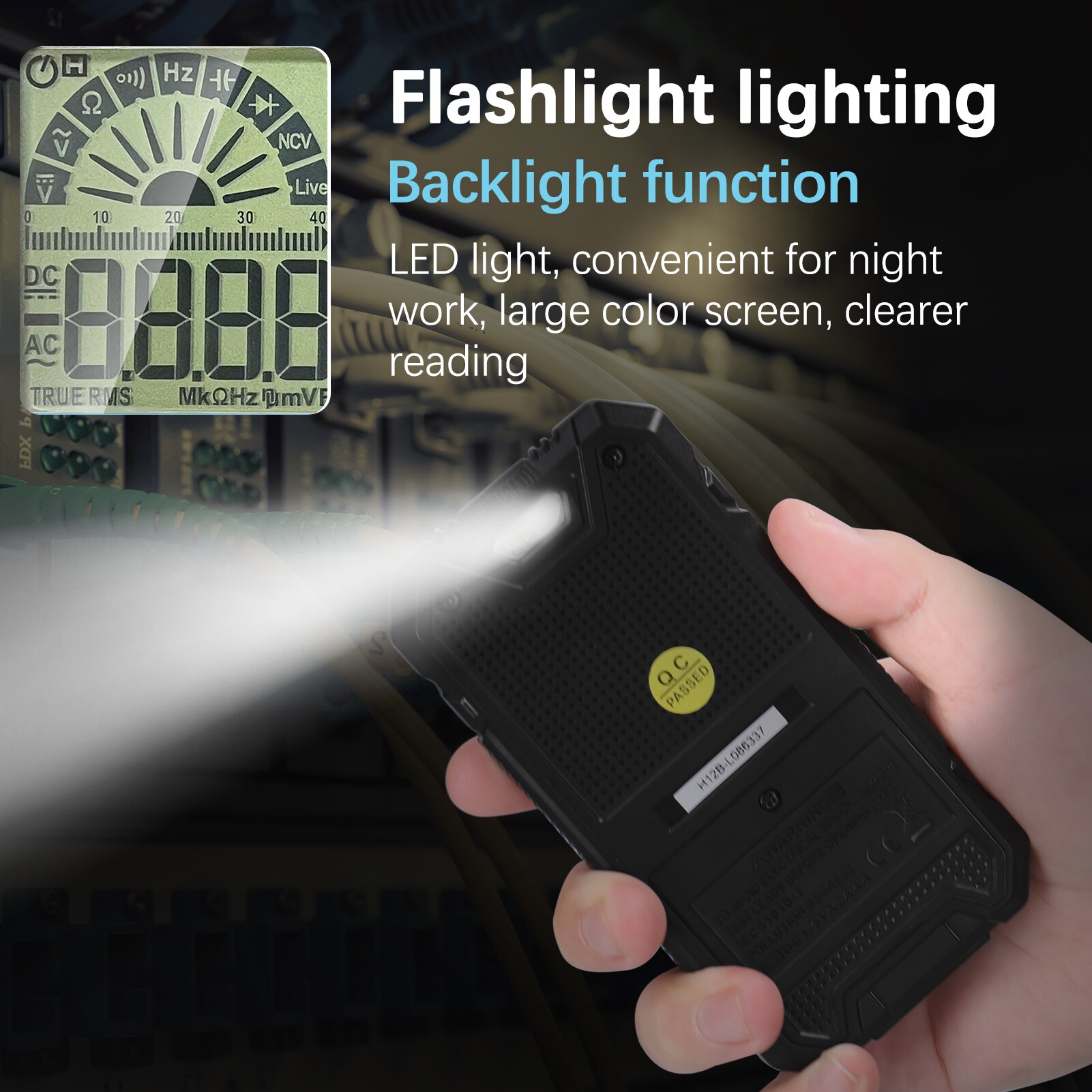 HT125B Smart Digital Multimeter 4000 Counts NCV DC / AC Voltage Resistance Frequency Diode Continuity Capacitance Measurement