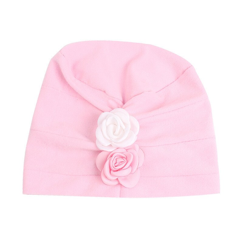Blomma baby hattar barns bomull hatt flickor indien mössa baby mössa tillbehör: Rosa