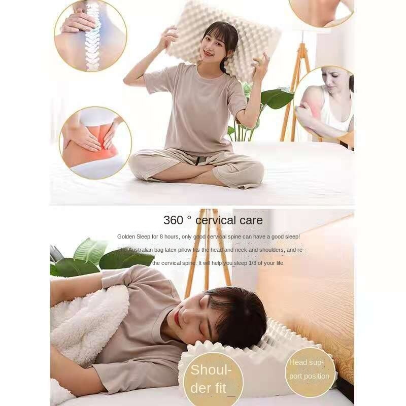 Thai Latex Pillow Natural Latex Massage Pillow Cervical Spine Pillow To Help Sleep Home Comfort Pillow