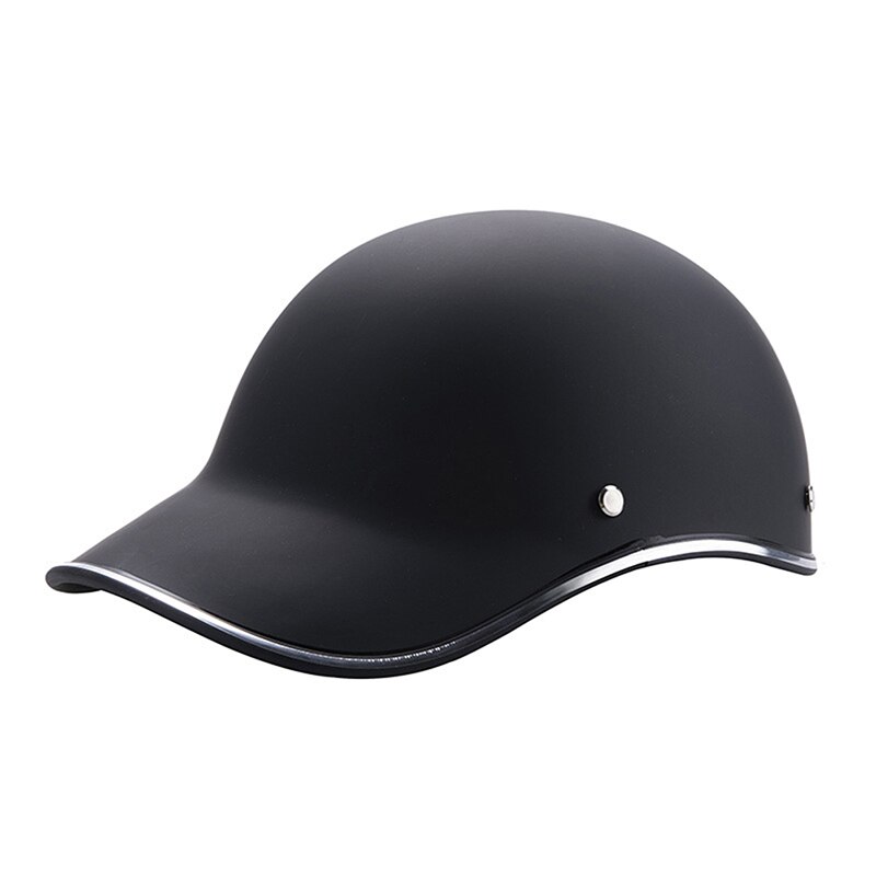 1pc baseball cap stil motorcykel halvhjelm sikkerhedshjelm til cafe racer chopper scooter halv ansigt vintage sommer kasket: Sort