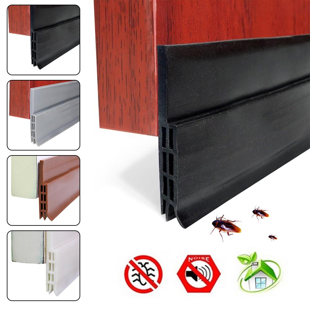 Door Sweep Weather Stripping Soundproof Rubber Bottom Seal Strip Draft Stopper Draught Excluder Door Sticker