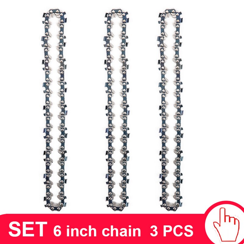 4/6 Inch Chain Guide Electric Pruning Saw Accessory Mini Steel Chainsaw Chain Stainless Steel Quenching Sharp Chain For Garden: 6 inch 3 pcs
