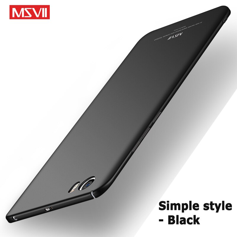 Xiao mi mi 5 case msvii Frosted Cover Voor Xiao Mi Mi 5 s pro case xio MI Mi 5 S mi 5x hard Pc COVER Voor Xiao Mi mi 5 s mi 5X MI 5 s GEVALLEN: For Xiaomi Mi 5 / Black