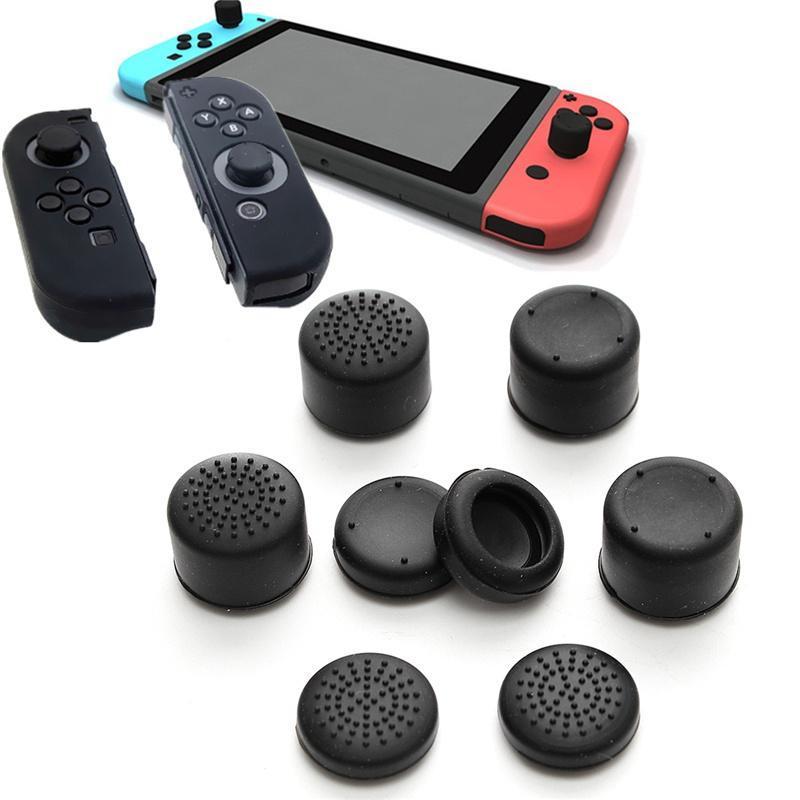 4 Pairs Silicone Thumb Grip Button Stick Cap Guards for Switch Joy-Con Controller