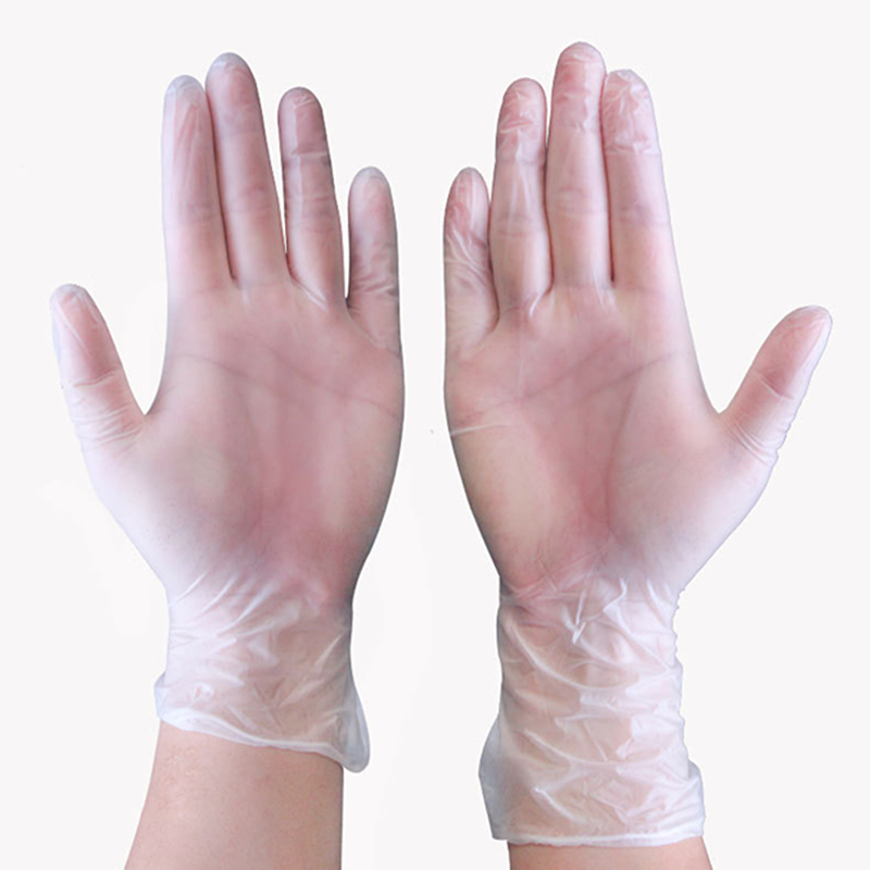 100Pcs Disposable Transparent Gloves Dishwashing Kitchen Anti Pollution Hand Protection PVC Cover: M