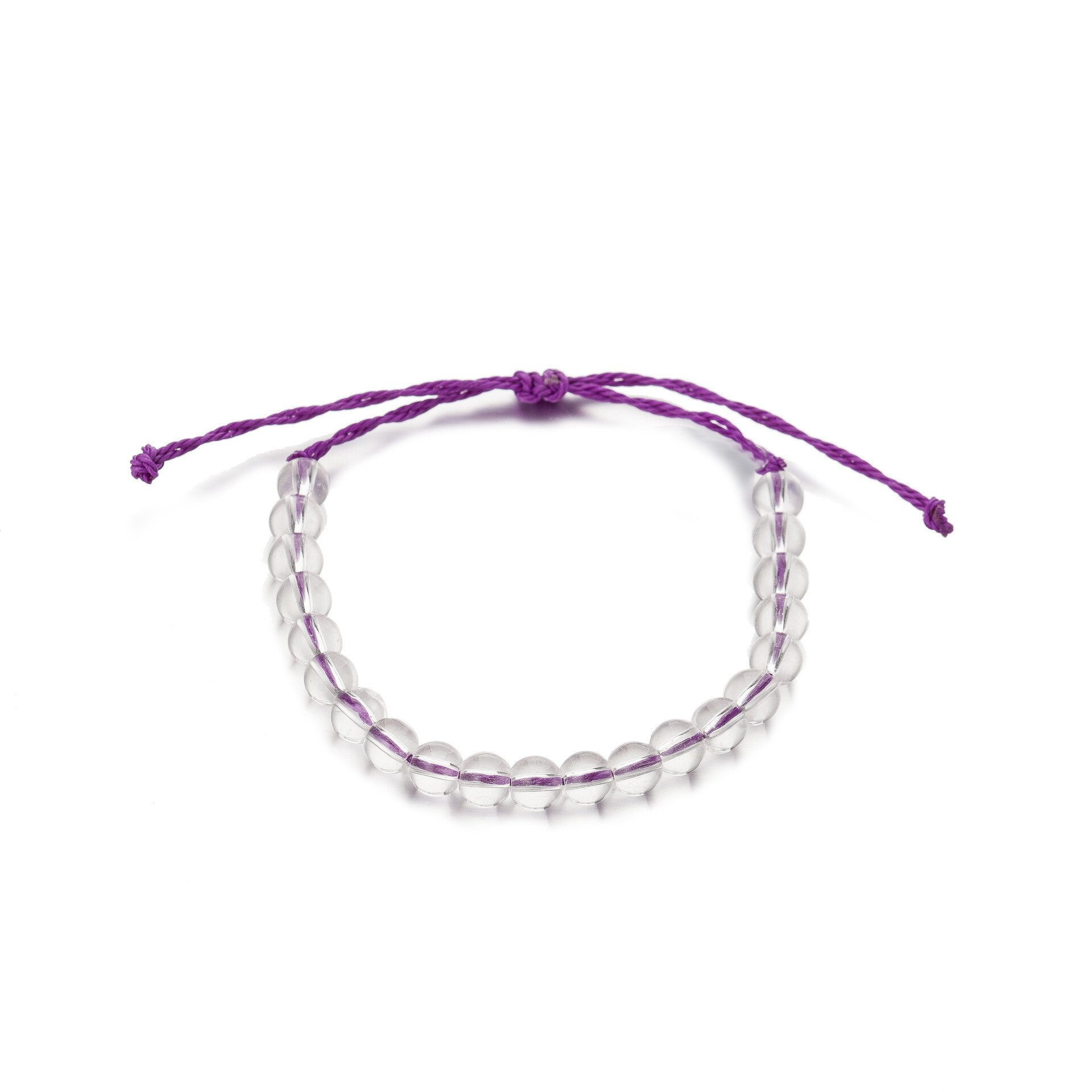 Bohemian Marine Style Bead Armband Transparante String Glas Marine Bescherming Sieraden Verstelbare Armband Voor Mannen En Vrouwen: violet