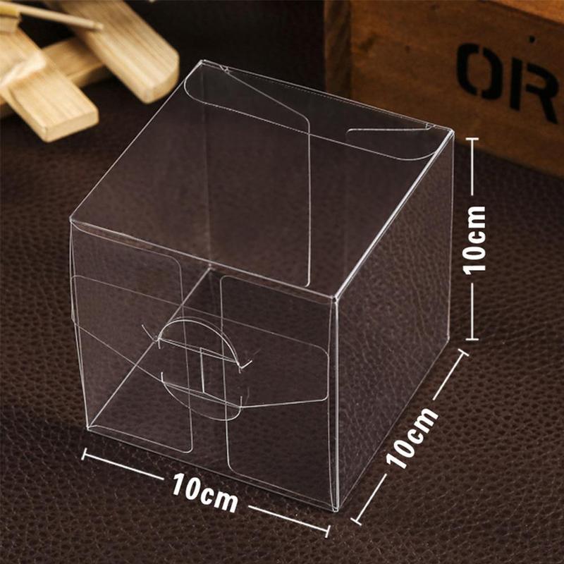 Square Practical Transparent Plastic Box Storage Box Product Jewelry Cake Packaging Box Dressing Case Mini Case Storage Box: 10x10x10CM