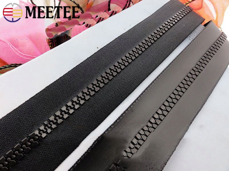 Meetee 2M 3 #5 #8 # resina impermeable cremallera código carga bobina cremalleras para chaquetas tienda a prueba de viento Zip reparación DIY coser prenda cremalleras