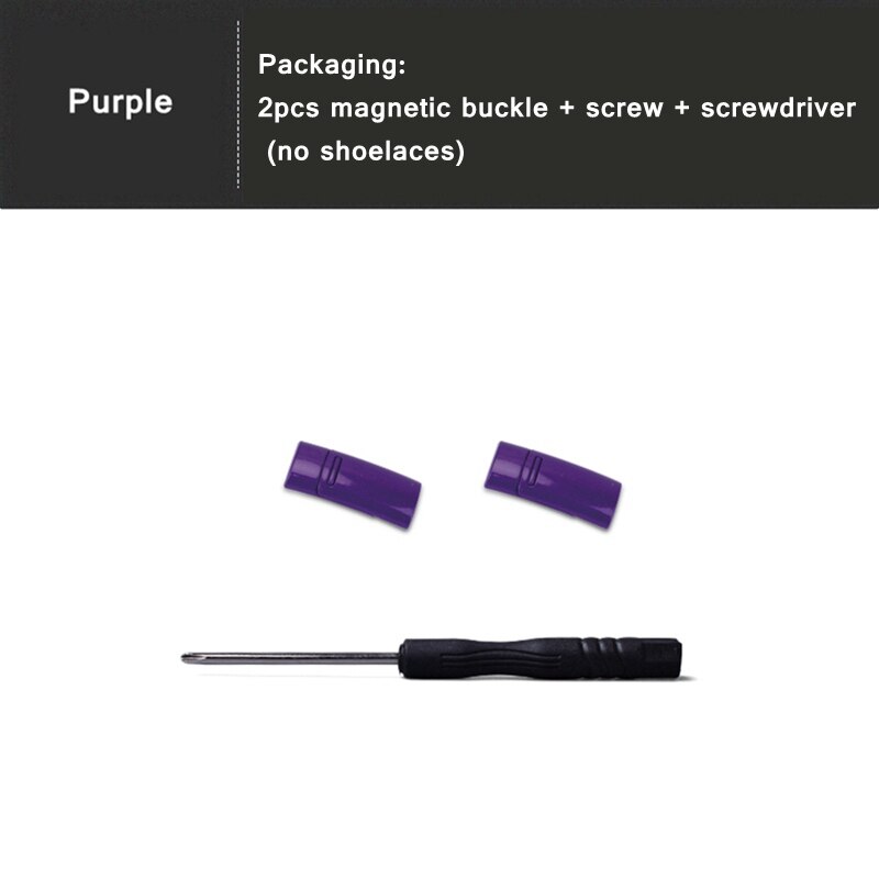 24 couleurs lacet boucle métal verrouillage lacets magnétique boucle accessoires métal dentelle serrure bricolage Sneaker Kits métal dentelle boucle: VIOLET