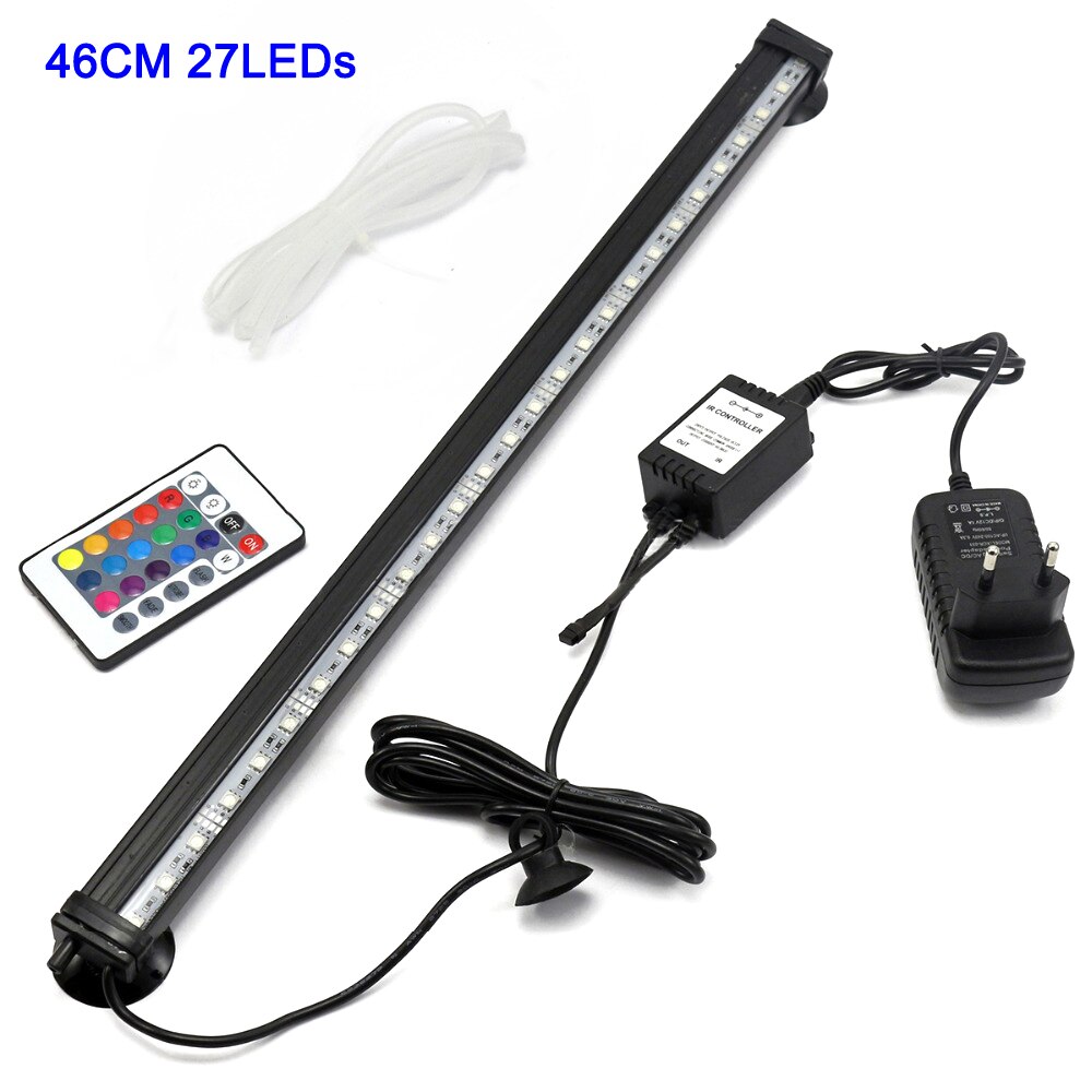 5050 Rgb Waterdichte Luchtbel Lamp Led Aquarium Aquarium Licht Dimbare Afstandsbediening Dompelpompen Licht Maken Vis Zuurstof: EU Plug 46cm