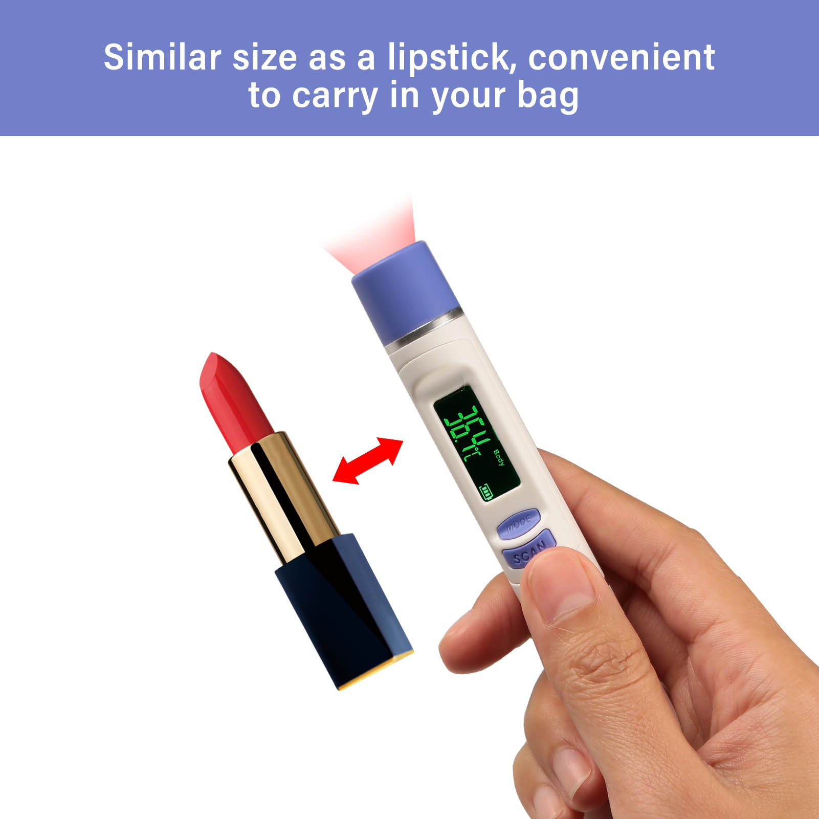 Mini Portable Infrared-Thermometer Non-Contact 1S Quick Measurement 3 Temperature Modes Body Room Surface for Home Office Travel