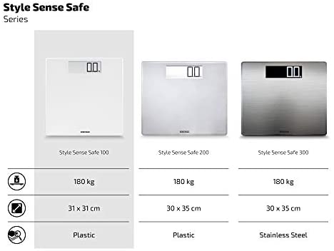 Soehnle Style Sense Safe 100 - Bascula de baño digital, color Blanco