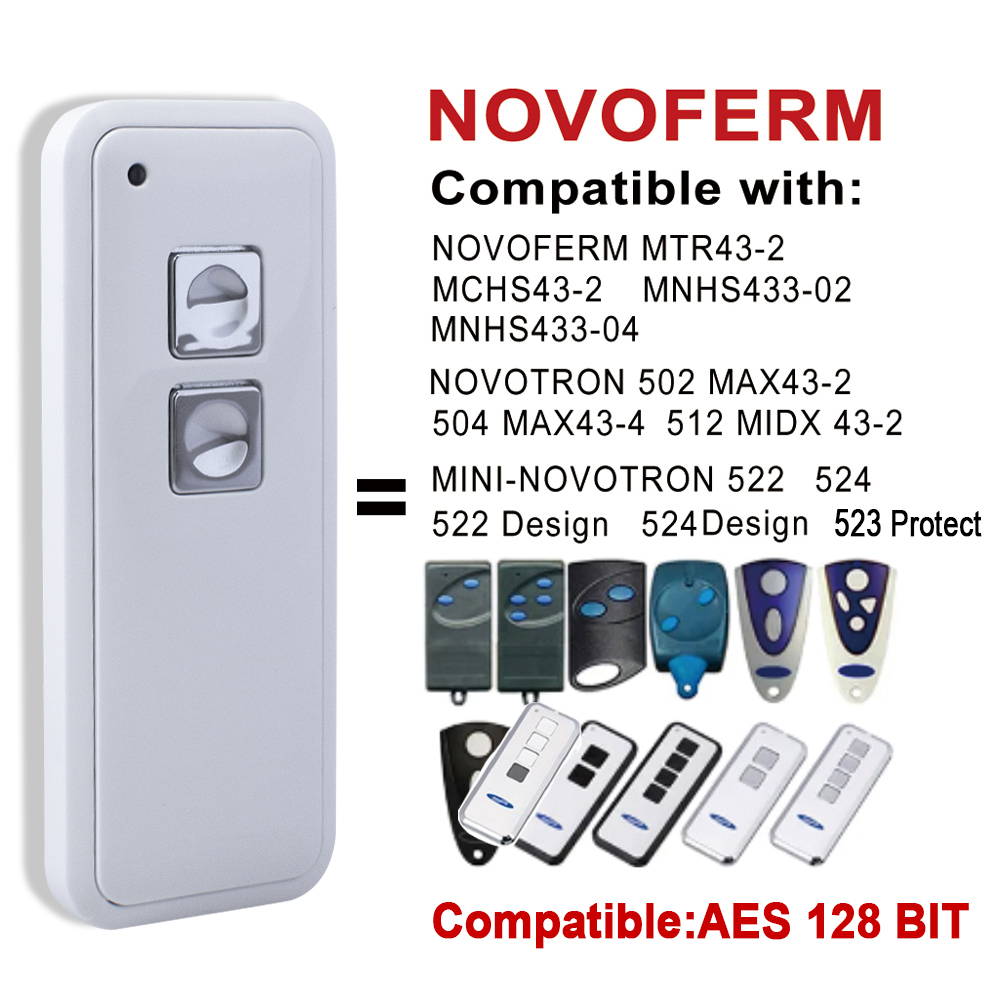 NOVOFERM AES 128-bisschen-Handsender Mini-Novotron 522 524 523 schützen 433,92 MHz Garagentor-Fernbedienung