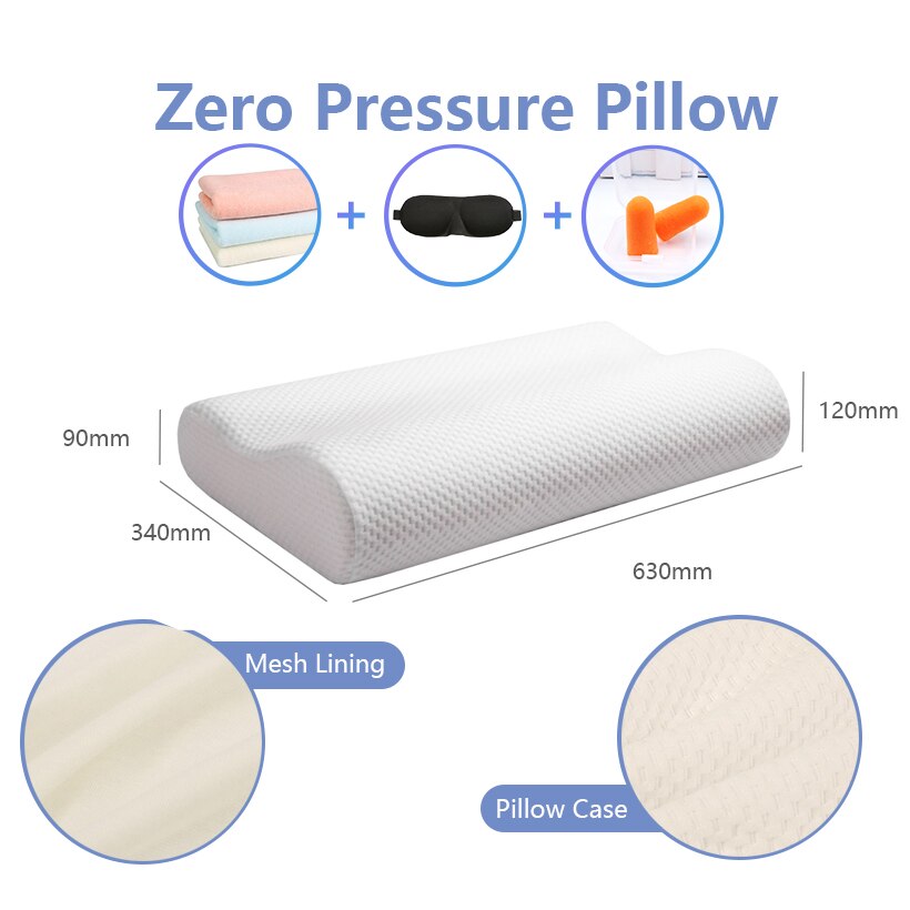 Small Memory Foam Slow Rebound Pillow Orthopedic For Neck Pain Health Care Cervical Neck Pillow cover Galaxy Homie 50x30x10/7.5: white big pillow