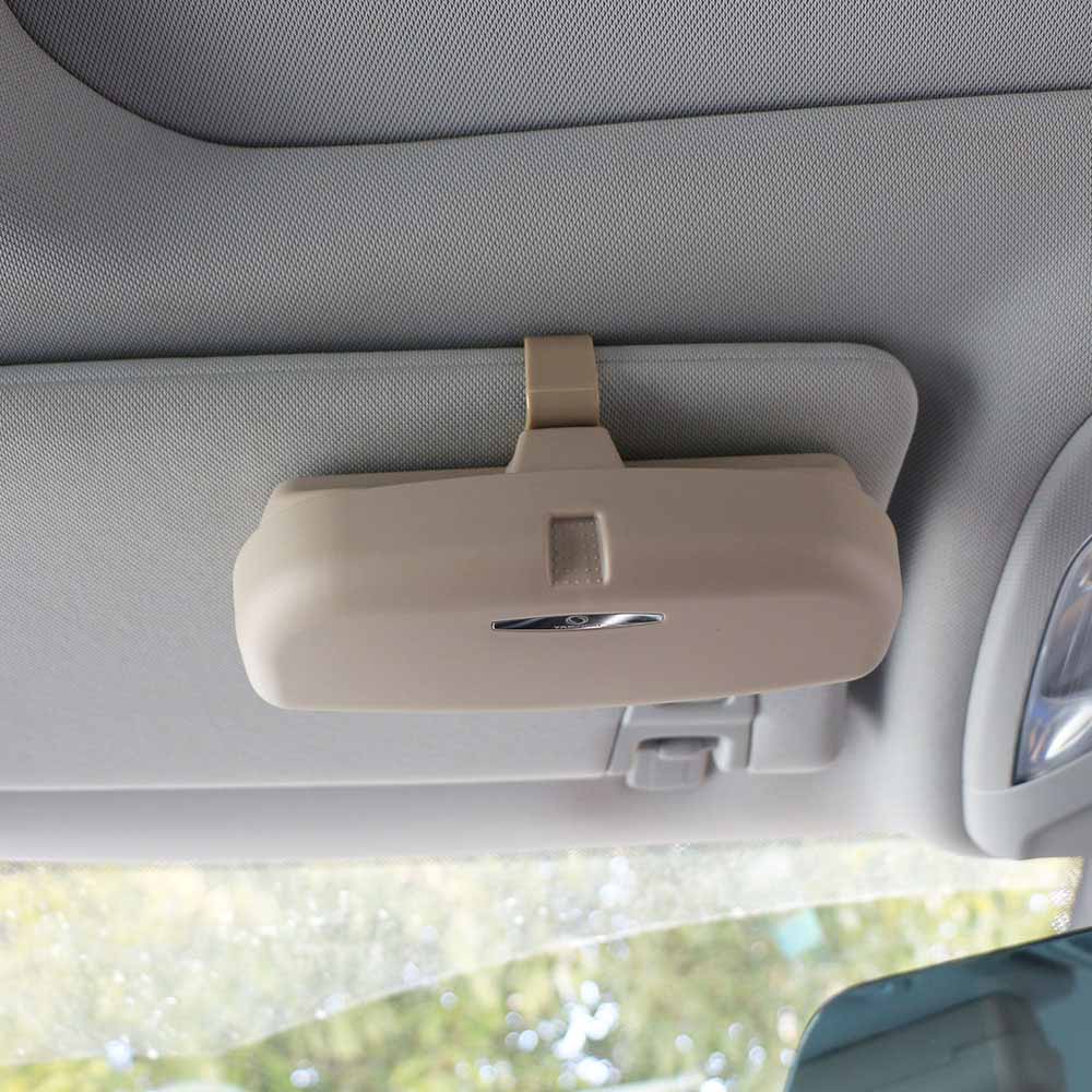 Auto Styling Glazen Houder Case Box Voor Suzuki Swift Jimny Sx4 Grand Vitara S-Cross Auto Zonnebril Houder Opslag case Box: Single Buckle Beige