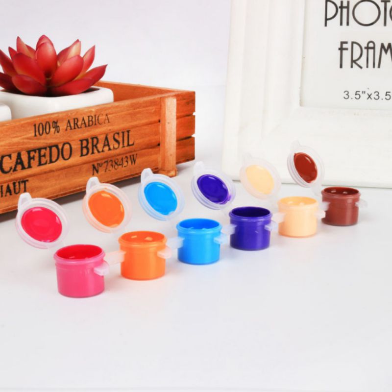 3Ml/12 Kleuren Acryl Pigment Kinderen Handwerk Schilderij Pigment Set Art Acryl Pigment Voor Doek, Leer, hout