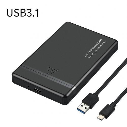 Caja de disco duro SATA USB 2,5/3,0/2,0, herramienta portátil libre, SSD, HDD, carcasa de disco duro externo para PC, novedad, 3,1 pulgadas: Black USB3 1